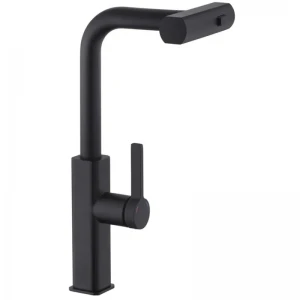 Смеситель для кухни с выдвижным изливом Mixxus Premium HAMMER 014 BLACK (MI6954)