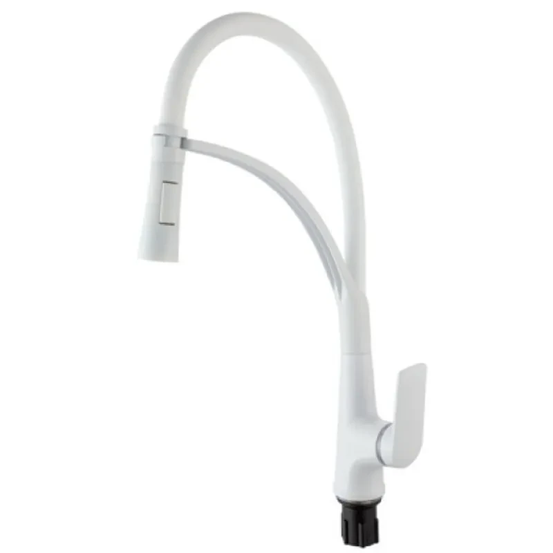Смеситель для кухни Plamix Lucas-017 SET White REFL.White с подводом (PM0716)