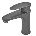 Смеситель для умывальника Plamix CEZAR-001 SET Graphite с подводом (PM0688)