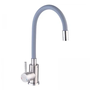 Смеситель для кухни с силиконовым изливом Champion SUS-011 Refl.Gray (нерж. сталь) (CH0333)