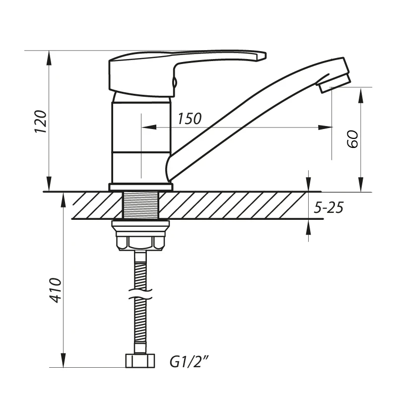 Змішувач для умивальника Zerix PED-B 279 (ZX0069)