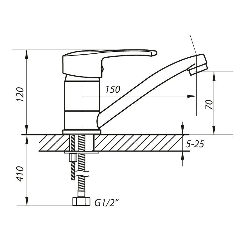 Змішувач для умивальника Zerix PAN-B 279 (ZX0056)