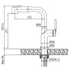 Змішувач для кухні з висувним виливом Koer KI-70021-02 (з нерж. сталі) (Колір нерж) (KR4798)