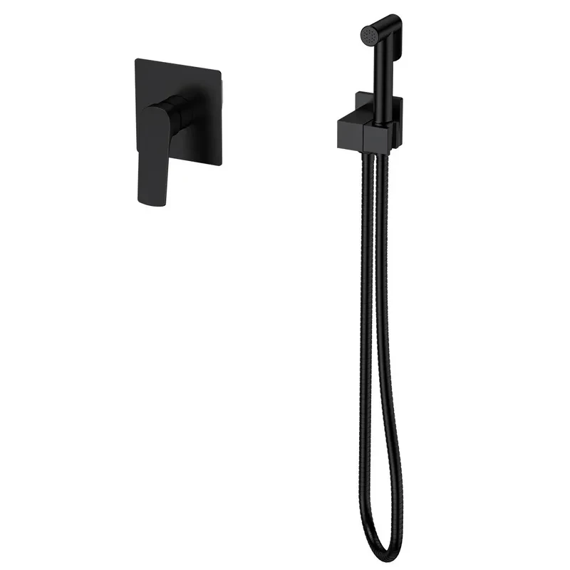 Смеситель для гигиенического душа Mixxus Premium MONE 002 INNER Black встраиваемый с лейкой (MI6779)
