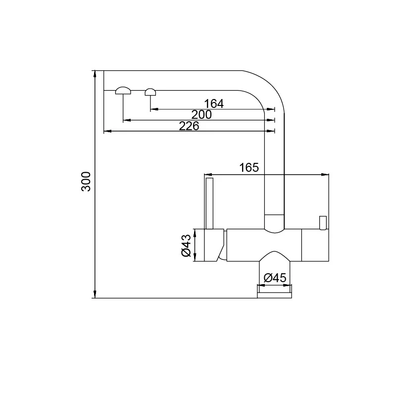 Змішувач для кухні з виходом для питної води KOER KB-72001-01 (KR3391)