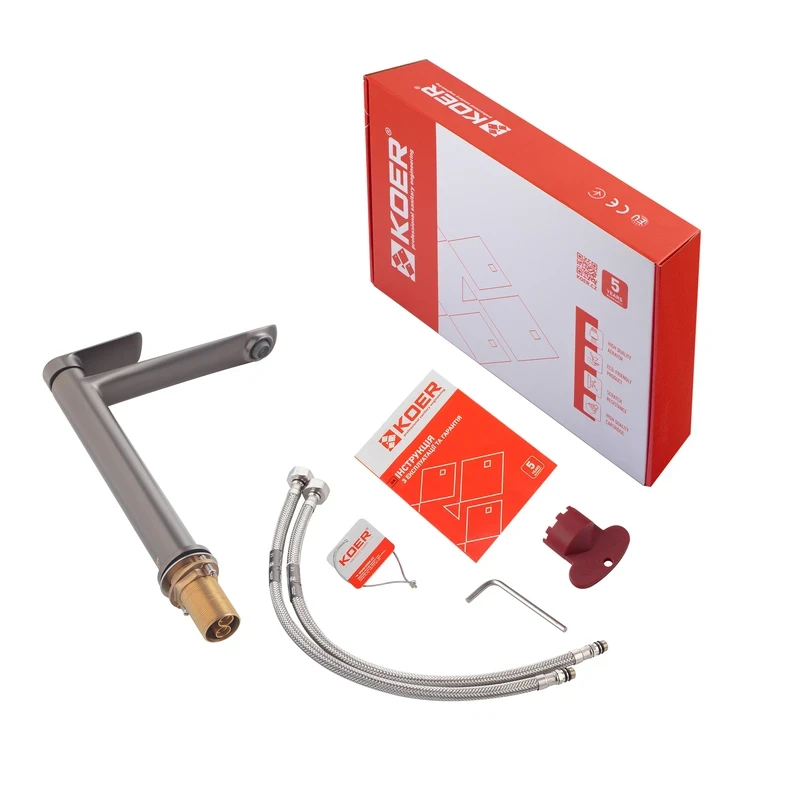 Смеситель для умывальника Koer KB-11028-07 высокий (KR5296)
