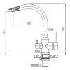 Змішувач для кухні з виходом для питної води Koer KI-72019-02 (з нерж. сталі) (KR4796)