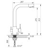 Змішувач для кухні Zerix LR4355-3 з виходом для питної води (LL1201)