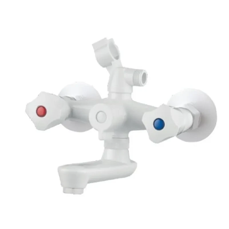 Смеситель для ванны PLAMIX OMEGA-142 EURO SET WHITE (со шлангом, лейкой и кронштейном) (MX9699)