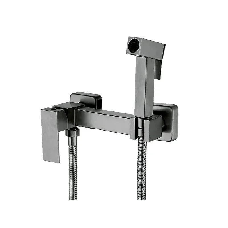 Смеситель настенный с гигиеническим душем Mixxus KUB-222 GRAPHITE из нерж.стали SUS304 (MI6846)