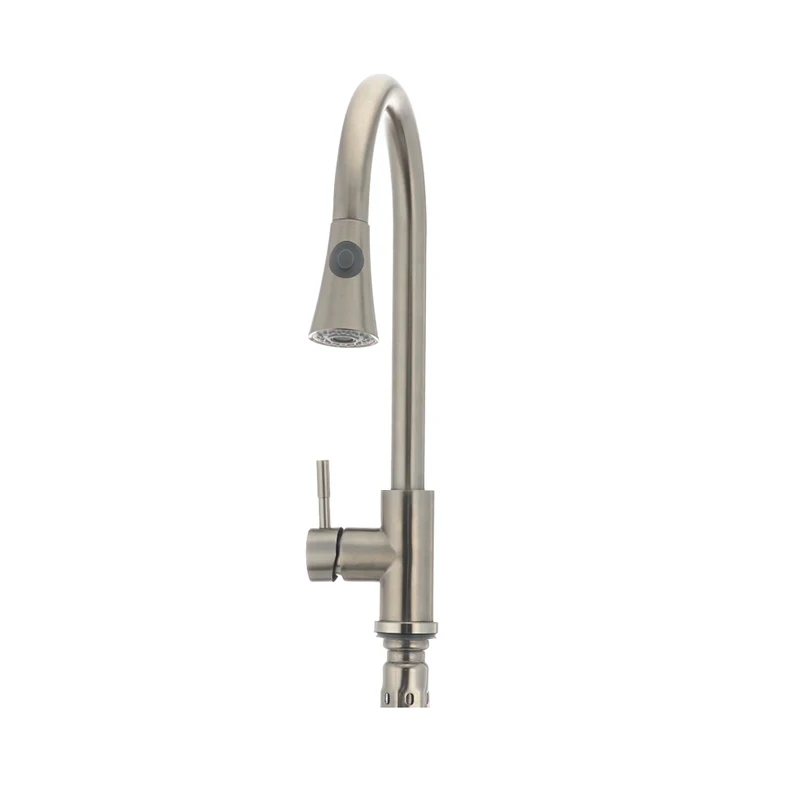 Смеситель для кухни с выдвижной лейкой Mixxus SUS-014-B из нерж. стали SUS304 (SS2816)