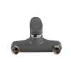 Змішувач для ванни Plamix CEZAR-009 EURO SET Graphite, зі шлангом, лійкою та кронштейном (PM0694)