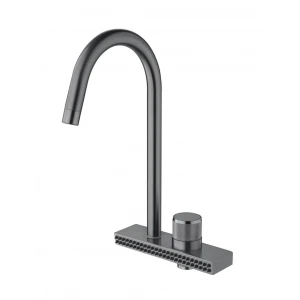 Смеситель для кухни Mixxus FOL-011 Graphite с функц. "водопад" из нерж. стали (MI6346)