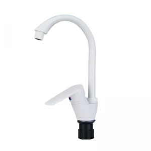 Смеситель для кухни Plamix Oscar-011 White (с подводом) (PM0650)