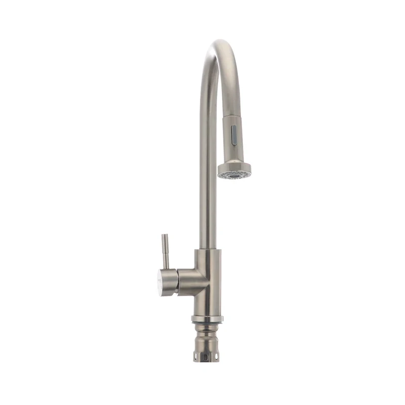 Смеситель для кухни Mixxus SUS-014-A с выдвижной лейкой из нерж. стали SUS304 (SS2815)