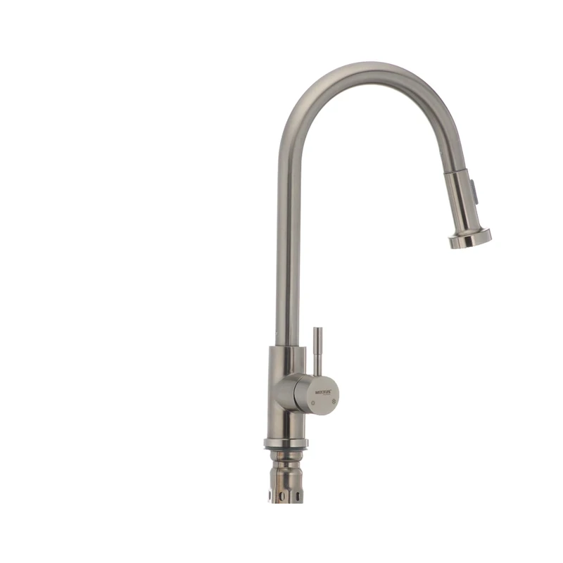 Смеситель для кухни Mixxus SUS-014-A с выдвижной лейкой из нерж. стали SUS304 (SS2815)