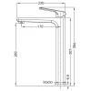 Змішувач для умивальника високий Koer KB-11031-05 (KR5434)
