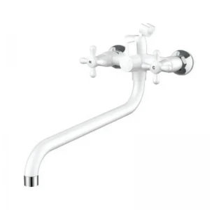 Смеситель для ванны Plamix Amax-142 White (без шланга и воронки) (PM0618)