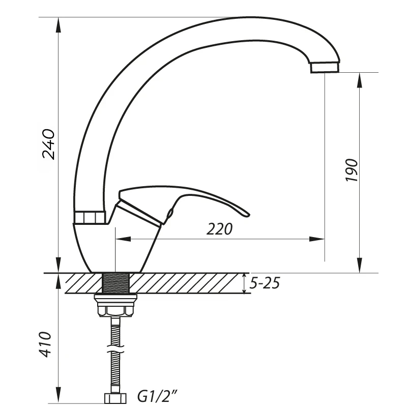 Змішувач для кухні Zerix YUB 181 чорний (ZX2793)