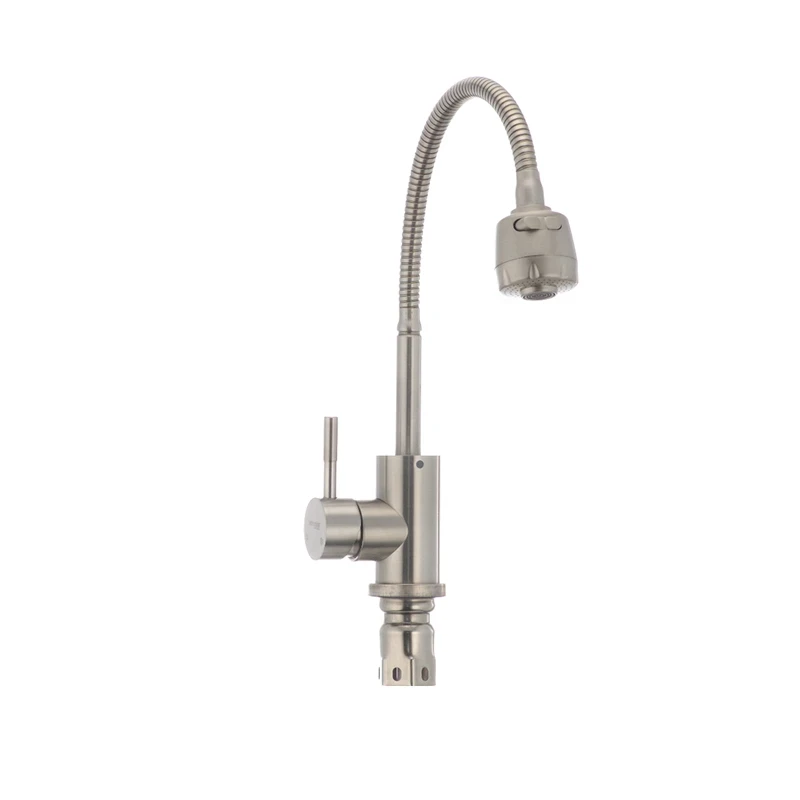 Смеш. для кухни Mixxus SUS-011 Reflector с рефлект.выливом из нерж. стали SUS304 (SS2797)