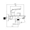 Змішувач для ванни з коротким виливом Koer KB-40008-05 (Колір чорний) (KR3473)