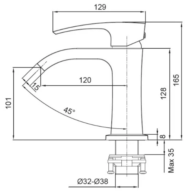 Смеситель для умывальника Koer KB-12007-04 (Цвет хром+белый) (KR5151)