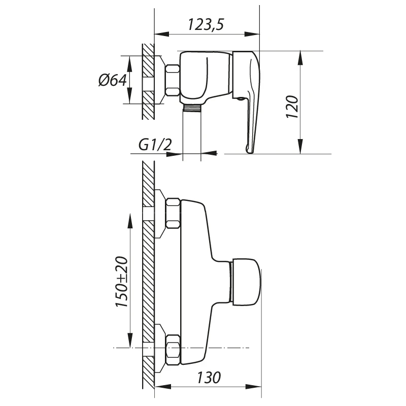 Змішувач для душу Zerix GIT-A 182 (ZX0037)
