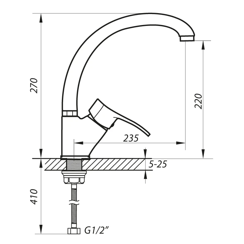 Змішувач для кухні Zerix DYU 279 (ZX0025)
