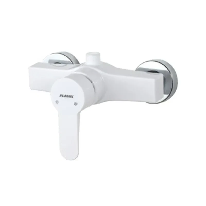 Смеситель для душа PLAMIX MARIO-003 SET WHITE (со шлангом, лейкой и кронштейном) (MX1894)