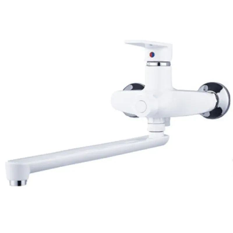 Смеситель для ванны PLAMIX OSCAR-006 EURO SET WHITE (со шлангом, лейкой и кронштейном) (MX1895)