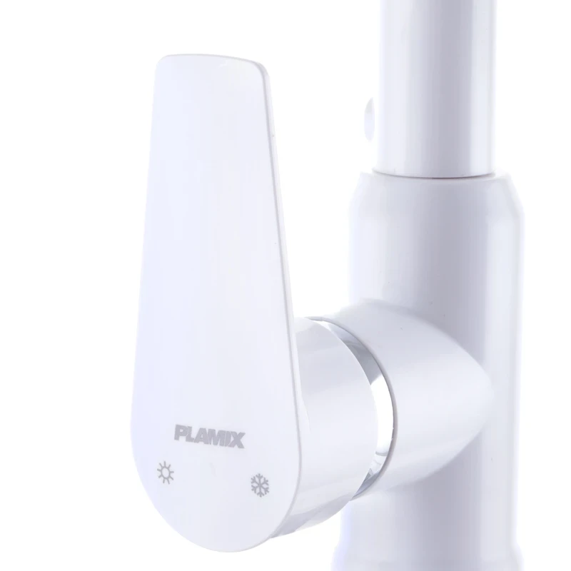 Смеситель для кухни Plamix Mario-017 White (с подводкой) (PM0608)