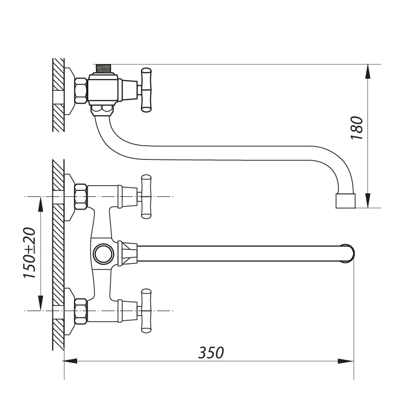 Змішувач для ванни Zerix JIK7 102-A (ZX0408)