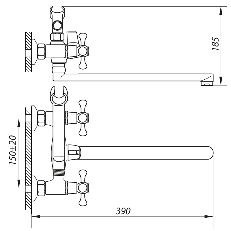 Змішувач для ванни Zerix DML 827 (ZX2996)