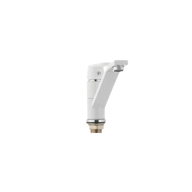 Змішувач для умивальника Mixxus Premium TIGER 555 (виливши 15 см) білий (MI0574)