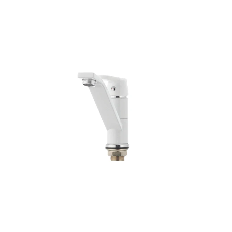 Змішувач для умивальника Mixxus Premium TIGER 555 (виливши 15 см) білий (MI0574)