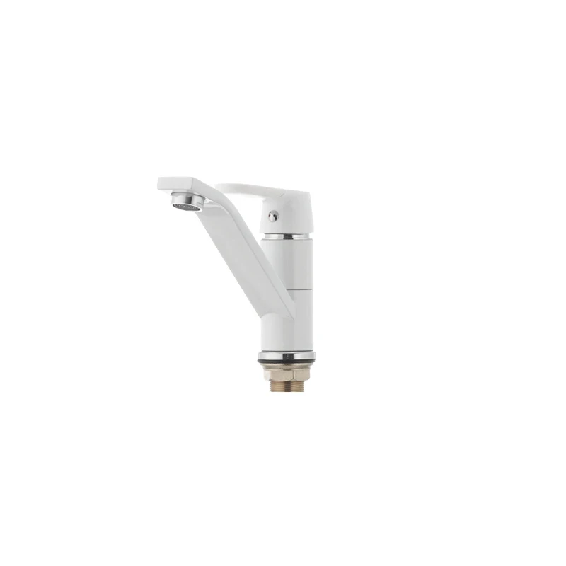 Змішувач для умивальника Mixxus Premium TIGER 555 (виливши 15 см) білий (MI0574)