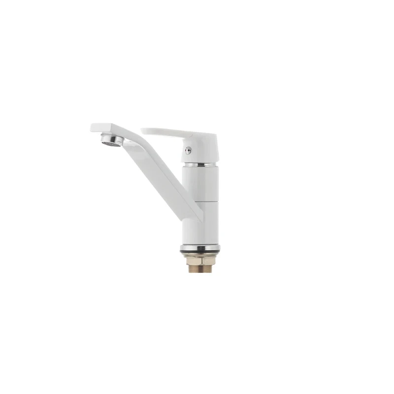 Змішувач для умивальника Mixxus Premium TIGER 555 (виливши 15 см) білий (MI0574)