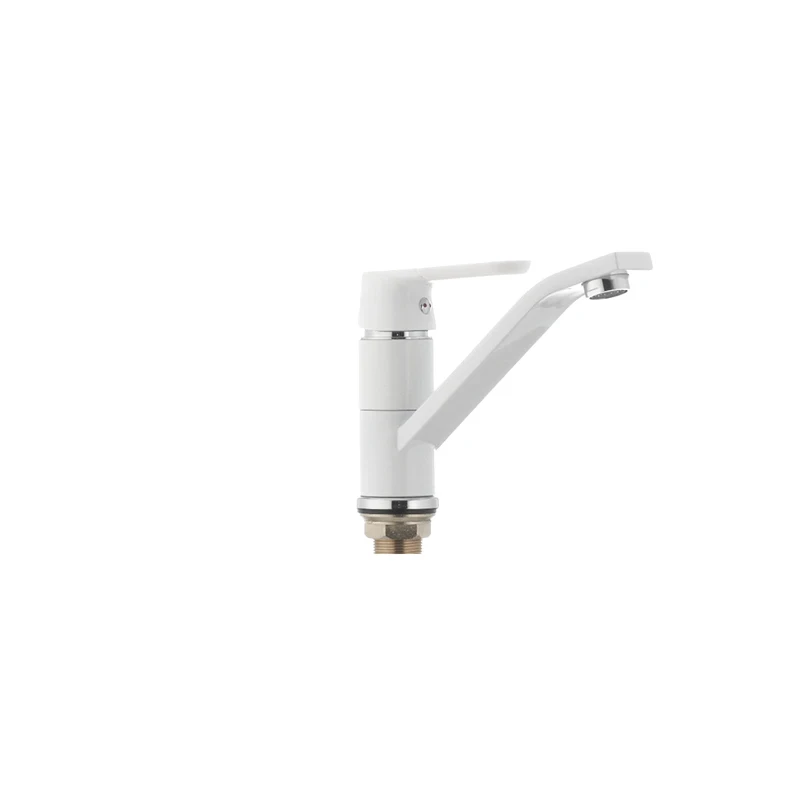 Змішувач для умивальника Mixxus Premium TIGER 555 (виливши 15 см) білий (MI0574)