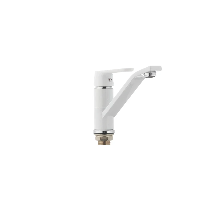Змішувач для умивальника Mixxus Premium TIGER 555 (виливши 15 см) білий (MI0574)