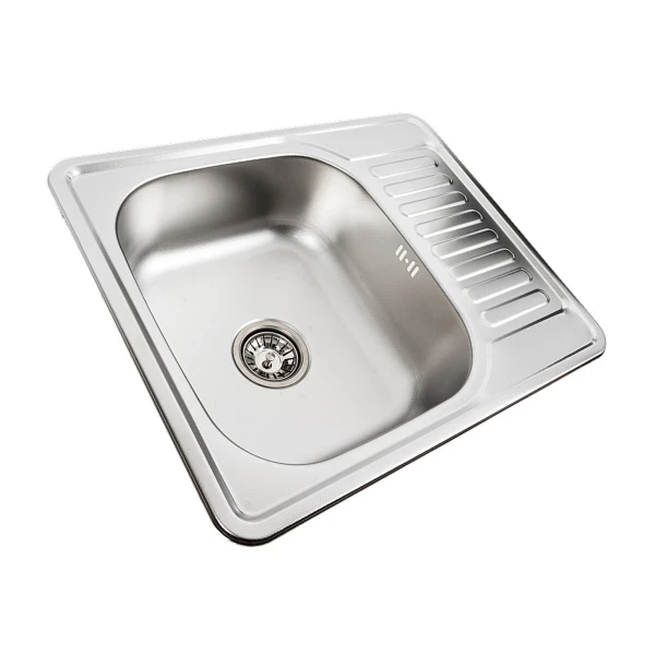 Кухонна мийка з нержавіючої сталі Platinum 5848 ДЕКОР (0,8/180 мм)