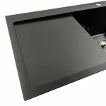 Кухонна мийка чорна PVD 78*48 R Platinum Handmade (два отвори, круглий сифон 3,0/0,8)