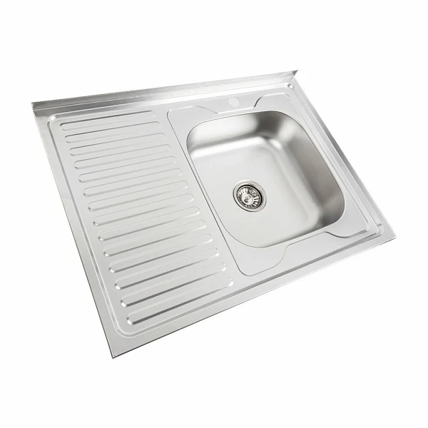 Кухонна мийка з нержавіючої сталі Platinum 8060 R ДЕКОР (0,7/160 мм)