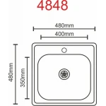 Кухонна мийка з нержавіючої сталі Platinum ДЕКОР 4848 (0,6/170 мм)