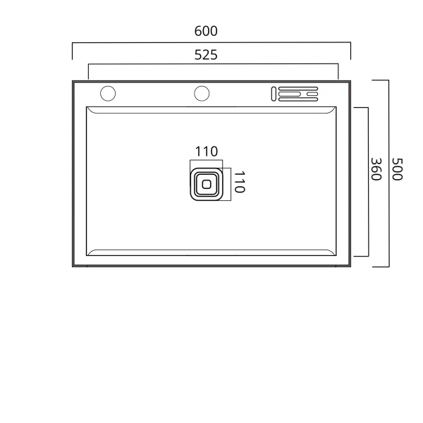 Кухонна мийка 60*50 нержавійка Platinum Handmade з підставкою для ножів