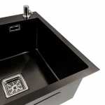 Кухонна мийка 78*50С R PVD чорна Platinum Handmade (поглиблена полиця, 3.0/1.0 мм)
