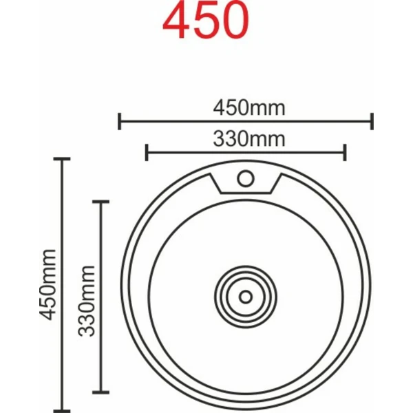 Кухонна мийка з нержавіючої сталі Platinum ДЕКОР 450 (0,6/170 мм)