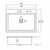 Кухонна мийка Platinum Handmade 65*45  HSB (квадратний сифон 3,0/1,0)