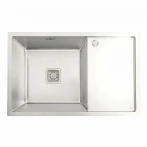 Кухонна мийка Platinum Handmade нержавійка 78*50 L (один отвір, квадратний сифон, 3,0/1,0 мм)