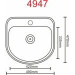 Кухонна мийка з нержавіючої сталі Platinum 4947 ПОЛІРОВКА (0,8/180 мм)