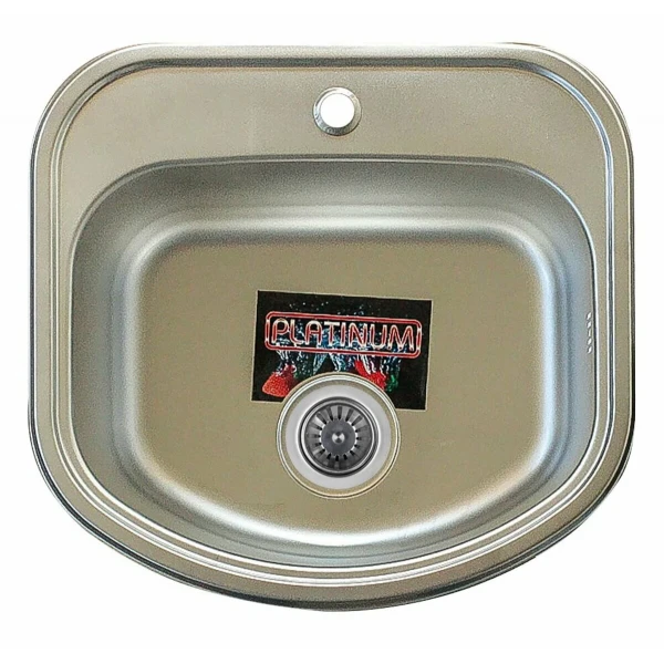 Кухонна мийка з нержавіючої сталі Platinum ДЕКОР 4947 (0,8/180 мм)